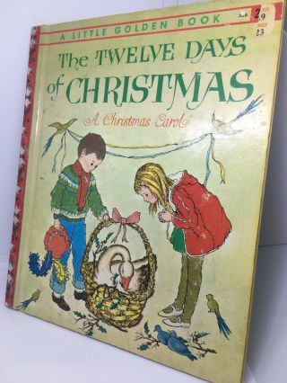 Vintage 1963 Lgb Little Golden Book The Twelve Days Of Christmas A Edition First