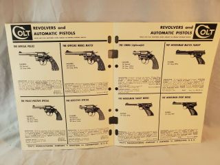 Orig 1954 Colt Firearms Dealer Sales Brochure Revolvers & Auto Pistols NO Res 2