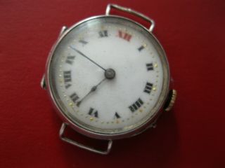 Gents Solid Silver Swiss Vintage Wwi Trench Watch.