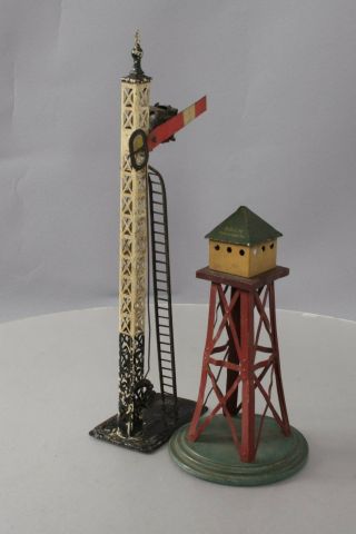 Bing Vintage O & Standard Gauge Tinplate Accessories: Semaphore & Switch Tower [ 6