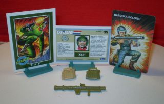 1982 83 Gi Joe Zap Bazooka Soldier Accessories,  Cards Vintage Hasbro Arah Cobra