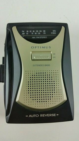 Vtg Optimus 14 - 1244 Am/fm Stereo Radio Portable Cassette Player Extended Bass