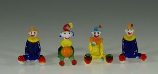 Vintage Murano Glass Clown Figural Place Card Holders Set 1
