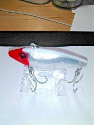 OLD LURE VINTAGE LARGE SHAD MIRROLURE CLASSIC RED/WHITE 53MR11 GREAT SHAPE. 2