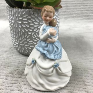 Vintage Handpainted Formal Mom And Baby Figurine 70s