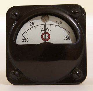Marion Electric 1 3/4 " Vintage Square Microamps Panel Meter Hs1 Black Steampunk