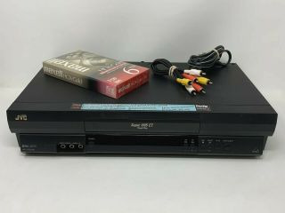 Jvc Hr - S2901u 4 - Head Vcr Vhs Player W Blank Tape & Video Cables