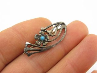 Vintage Sterling Silver 925 & Turquoise Brooch Pin