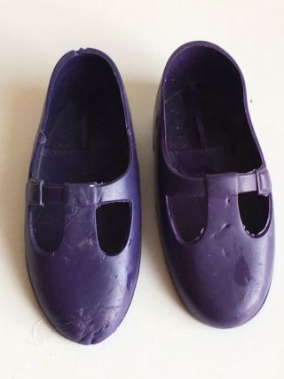 Vintage Ideal Crissy Velvet Doll Dark Purple Shoes Pair T Strap