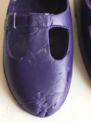 Vintage Ideal Crissy Velvet Doll Dark Purple Shoes Pair T Strap 3