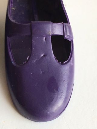 Vintage Ideal Crissy Velvet Doll Dark Purple Shoes Pair T Strap 4