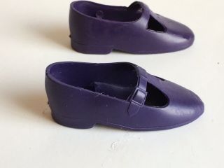 Vintage Ideal Crissy Velvet Doll Dark Purple Shoes Pair T Strap 5