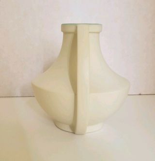 Vintage Two Handled Coors Art Pottery Vase - Matt Finish,  Cream/Turquoise 4