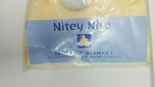Vtg Nitey Nite Polyester Security Blanket Rattle Yellow Pastel Colors Ducky USA 2