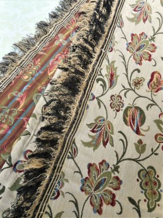 Elizabethan Floral Vintage Heavy Italian Upholstery Fabric Elegant 2.  4 Yards