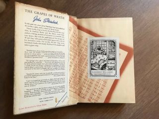 THE GRAPES OF WRATH by John Steinbeck - 1st/8th Print HCDJ - Viking 1939 4