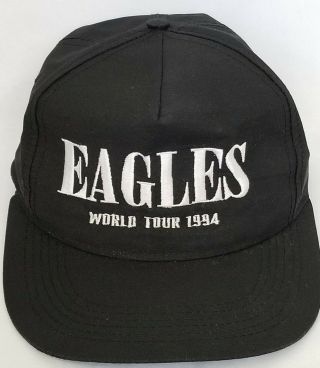 Vintage 1994 Eagles Snapback Hat Black Hell Freezes Over Concert Cap World Tour