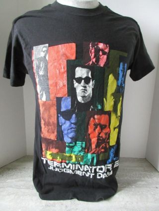 Vintage 1991 Terminator 2 Judgement Day T - Shirt Carolco Size Medium