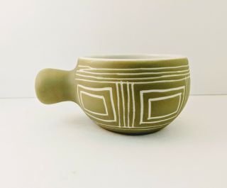 Vtg Hal Lasky Puerto Rican Pottery Baker W/ Handle Bowl Caribe