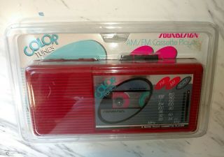 Soundesign 4603bur Color Tunes Red Portable Am/fm Radio Cassette Player