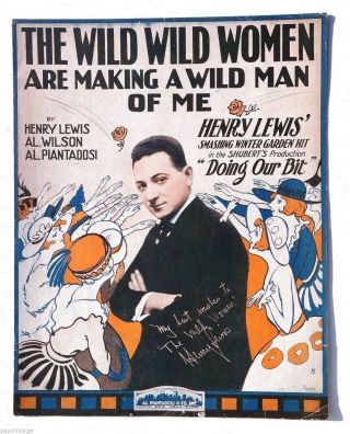 Vtg 1917 Sheet Music The Wild Wild Women Are Making A Wild Man Of Me Henry Lewis