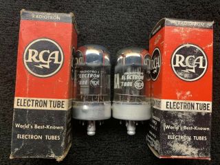 2 Nos Nib Matched Rca 7n7 Black Plate Audio Tubes Usa 1960 