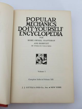 Vintage 1955 Popular Mechanics Do - It - Yourself Encyclopedia 12 VOL Complete Set 7