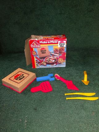 Vintage 1991 Kenner Play - Doh Pizza Hut Make - A - Meal Kids Mold Play Set