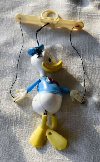 Vintage Donald Duck Plastic Marionette Puppet - Walt Disney Production