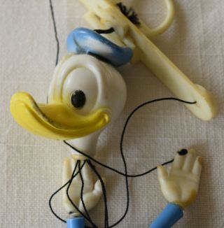 Vintage Donald Duck Plastic Marionette Puppet - Walt Disney Production 3