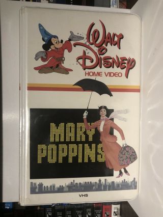 Vintage Mary Poppins 1980 Walt Disney Home Video Clamshell Vhs 23vs