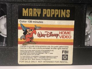 Vintage Mary Poppins 1980 Walt Disney Home Video Clamshell VHS 23VS 5