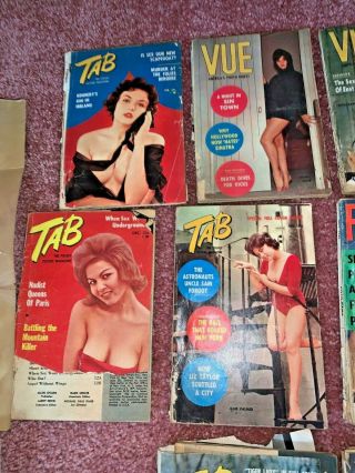 12 Vintage 1950s Adult Men ' s Magazines VUE TAB FOTO - RAMA,  PIN UP WORN 4
