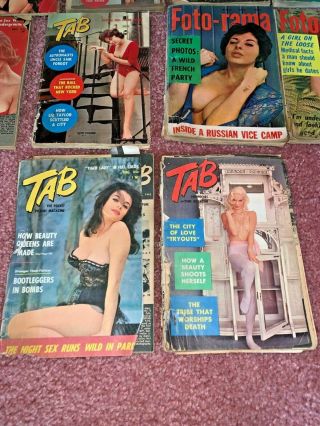 12 Vintage 1950s Adult Men ' s Magazines VUE TAB FOTO - RAMA,  PIN UP WORN 6