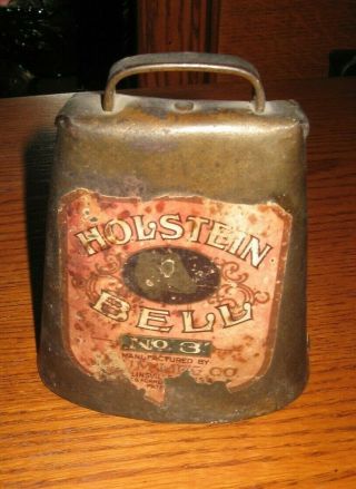 Vintage Holstein Cow Bell Number 3 - 5 " 1/2 Inches Tall