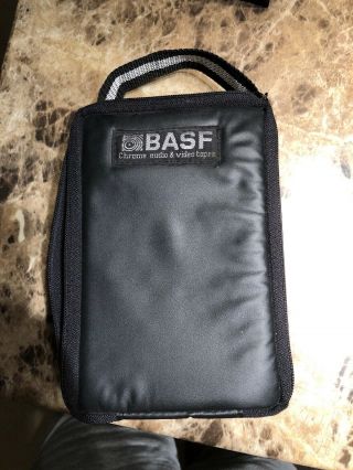 Vintage Basf Black Audio Tapes Analog Cassette Zippered Soft Carrying Case