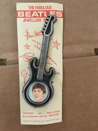 The Fabulous Beatles Guitar Jewelry Brooch Pin Vintage John Lennon