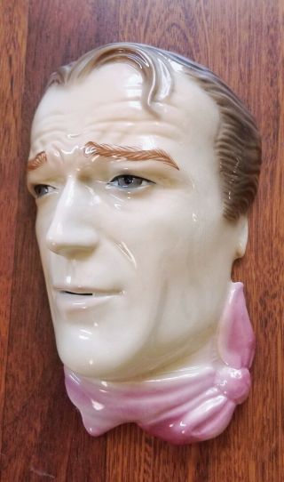 Vintage John Wayne Clay Art Ceramic Face Wall Mask