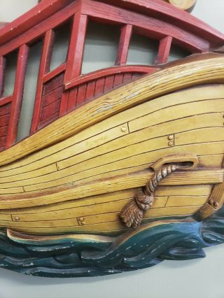 Vintage Sexton ship sail boat Wall Hanging Cast Metal Decor USA 17 