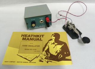 Vintage Heathkit Hd - 1416 Code Practice Oscillator & Telegraph Key (a8)