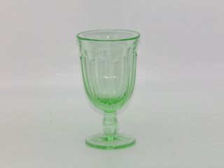 Vintage Green Vaseline Uranium Depression Glass Goblet Wine Sundae Dish Euc