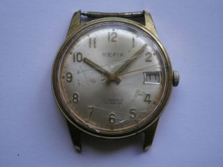Vintage Gents Wristwatch Hefik Mechanical Watch As 1802/03 Swiss Made