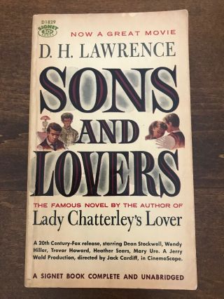 Sons And Lovers By D.  H.  Lawrence Vintage 1960 Signet Paperback Fiction Classic