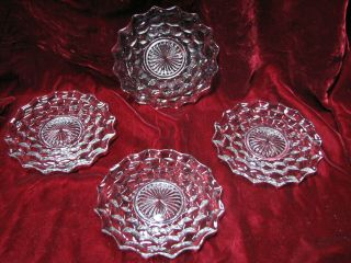 Set Of Four {4} Vintage Fostoria American Clear Glass 6 " Bread And Butter Plate