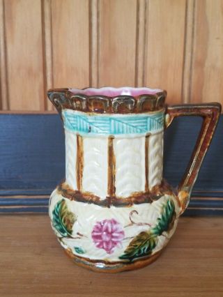 Vintage Frie Onnaing Majolica 4.  5 " Pitcher Jug Made In France 26