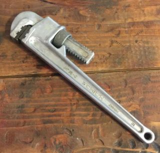 Vintage Schick 14 1/2 " - 2 Aluminum Pipe Wrench,  Good