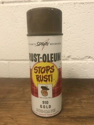 Vintage Rust - Oleum Spray Paint Can 1962 Gold Big Face Graffiti Whoa