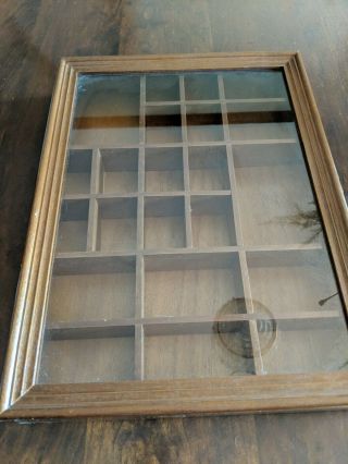 Vintage Wood And Glass Decorative Wall Curio Display Case Cabinet.  Shadowbox