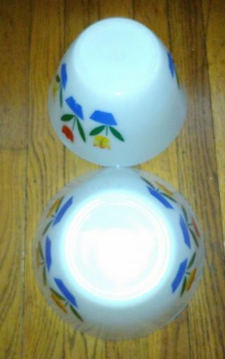 Set of 2 Vintage 1950 ' s Fire King Oven Ware Tulip Bowls - 9 1/2 