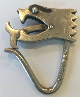 Vintage Taxco Mexico Sigi Pineda Sterling Silver Snake / Dragon Keyring Keychain